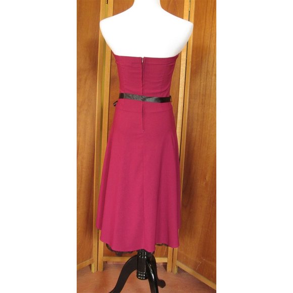 Vintage Ruby Rox Gypsy Swing Burgundy Strapless Cocktail Party/Prom Dress S5 - Picture 5 of 7